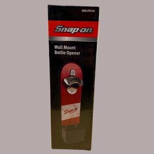 Snap-On Red and Black Wall Mount Bottle Opener with Cap Catch - NIB